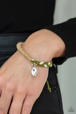 Perpetually Peaceful Green Pull-Tie Urban Bracelet Paparazzi Accessories