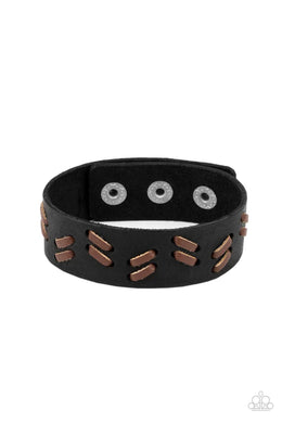 Suburban Wrangler Black Leather Urban Bracelet Paparazzi Accessories