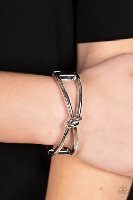 KNOT My First Rodeo Silver Hinge Bracelet Paparazzi Accessories