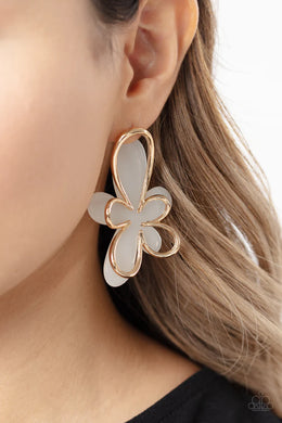 Glimmering Gardens Gold Floral Post Earrings Paparazzi Accessories