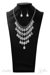 2017 Zi,long necklace,rhinestones,white,Shanae Zi Collection Necklace