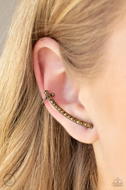 Give Me The SWOOP - Brass Ear Crawler Earring Paparazzi Accessories