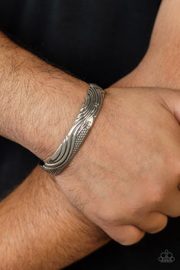 Tidal Trek - Silver Cuff Bracelet Paparazzi Accessories