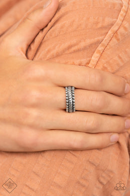 Tangible Texture Silver Ring Paparazzi Accessories