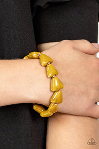 stone,stretchy,yellow,Shark Out of Water Yellow Stone Stretchy Bracelet
