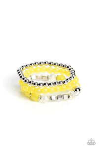 stretchy,yellow,CUBE Your Enthusiasm Yellow Stretchy Bracelet