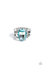 Load image into Gallery viewer, Prismatically Pronged Blue Rhinestone Ring Paparazzi Accessories