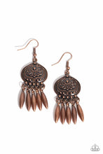 Load image into Gallery viewer, Future, PASTURE, and Present Copper Earrings Paparazzi Accessories