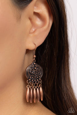 Future, PASTURE, and Present Copper Earrings Paparazzi Accessories