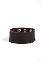 Load image into Gallery viewer, Leather Jacket Approved Brown Leather Urban Bracelet Paparazzi Accessories