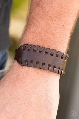 Rugged Roadways Brown Leather Urban Bracelet Paparazzi Accessories