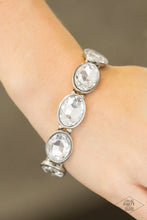 Load image into Gallery viewer, Diva In Disguise White Rhinestone Stretchy Bracelet Paparazzi Accessories