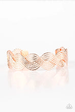 Load image into Gallery viewer, Braided Brilliance Rose Gold Cuff Bracelet Paparazzi Accessories