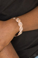Load image into Gallery viewer, Braided Brilliance Rose Gold Cuff Bracelet Paparazzi Accessories