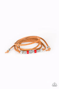leather,red,wrap,Clear A Path Red Leather Wrap Bracelet