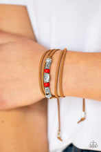 Load image into Gallery viewer, Clear A Path Red Leather Wrap Bracelet Paparazzi Accessories