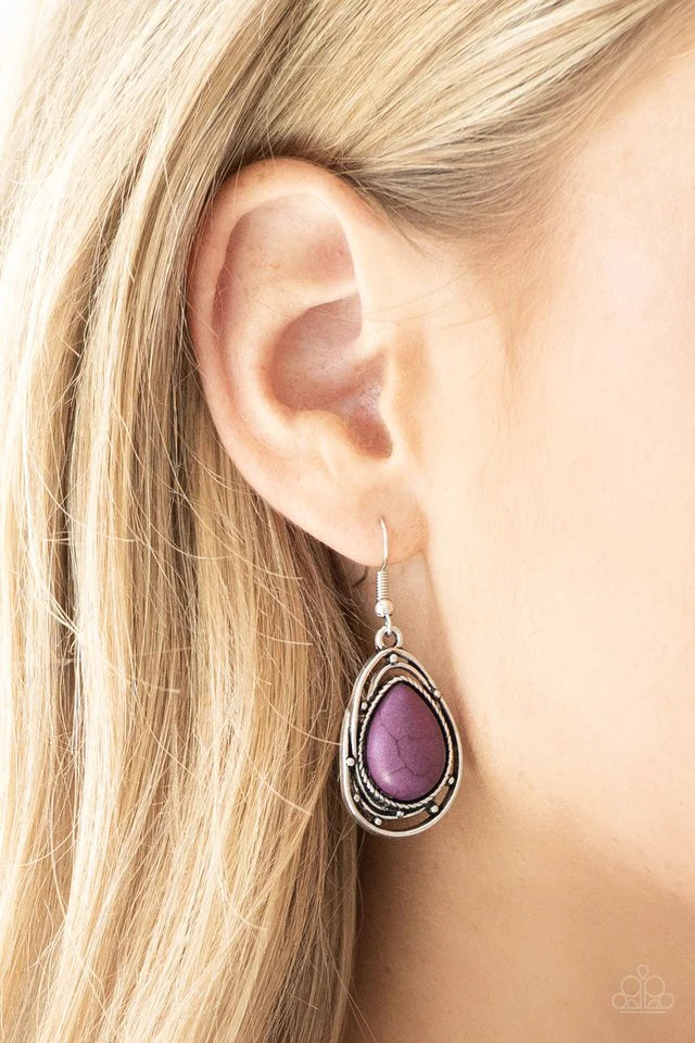 Abstract Anthropology Purple Stone Earring Paparazzi Accessories