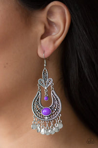 fishhook,purple,Fiesta Flair Purple Earring