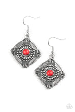 Load image into Gallery viewer, Fiercely Four Corners Red Stone Earrings Paparazzi Accessories