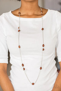 brown,long necklace,Pacific Piers Brown Necklace
