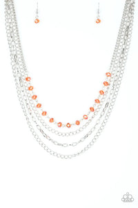 orange,short necklace,Extravagant Elegance Orange Necklace