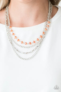 Extravagant Elegance Orange Necklace Paparazzi Accessories