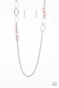 long necklace,pink,Flirty Foxtrot Pink Necklace