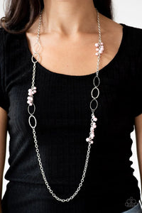 long necklace,pink,Flirty Foxtrot Pink Necklace