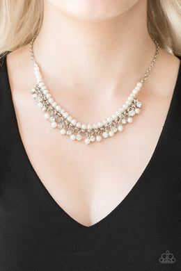 A Touch of Classy White Pearl Rhinestone Necklace Paparazzi Accessories