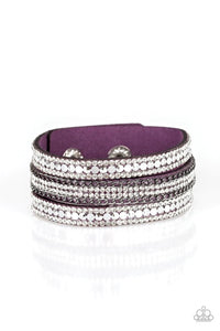 leather,purple,rhinestones,snaps,wrap,Fashion Fanatic Purple Rhinestone Wrap Bracelet
