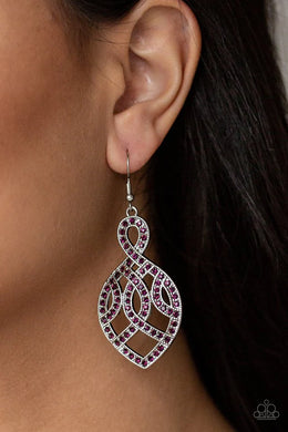 A Grand Statement Purple Rhinestone Earrings Paparazzi Accessories