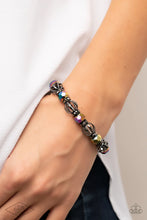 Load image into Gallery viewer, Metro Squad Multi Stretchy Gunmetal Oil Spill Stretchy Bracelet Paparazzi Accessories