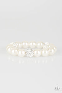 pearls,stretchy,white,Cake Walk White Pearl Stretchy Bracelet