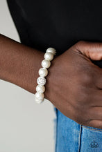Load image into Gallery viewer, Cake Walk White Pearl Stretchy Bracelet Paparazzi Accessories