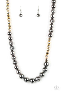 gold,gunmetal,multi,short necklace,Power To The People Black Necklace
