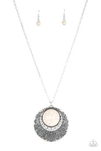 Load image into Gallery viewer, Medallion Meadow White Stone Necklace Paparazzi Accessories