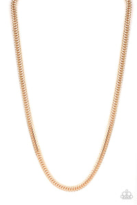 gold,long necklace,Knockout King Gold Necklace