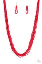 Load image into Gallery viewer, Congo Colada Red Seed Bead Necklace Paparazzi Accessories