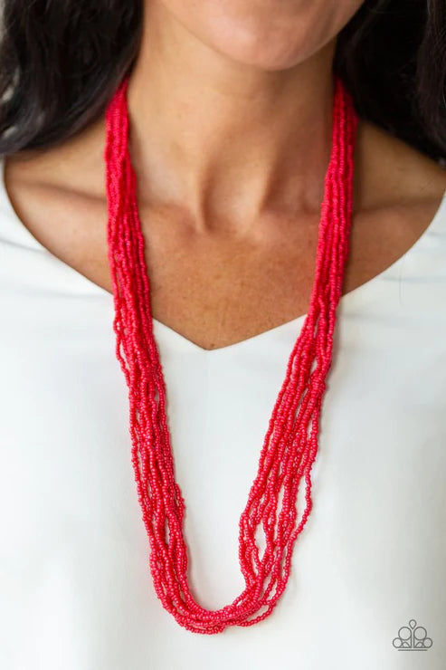 Congo Colada Red Seed Bead Necklace Paparazzi Accessories