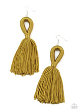 Load image into Gallery viewer, Tassels and Tiaras Green Earrings Paparazzi Accessories