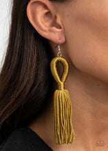 Load image into Gallery viewer, Tassels and Tiaras Green Earrings Paparazzi Accessories