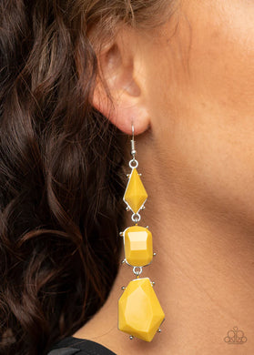 Geo Getaway Yellow Earrings Paparazzi Accessories