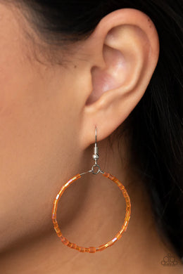 Colorfully Curvy Orange Earrings Paparazzi Accessories