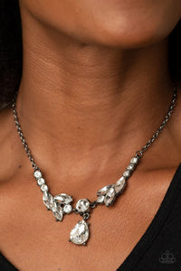 gunmetal,rhinestones,short necklace,Unrivaled Sparkle Black Gunmetal Rhinestone Necklace