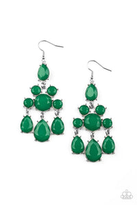 fishhook,green,Afterglow Glamour Green Earrings