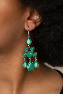 Afterglow Glamour Green Earrings Paparazzi Accessories