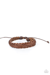 leather,pull-tie,urban,Rodeo Roundup Brown Leather Pull-Tie Urban Bracelet