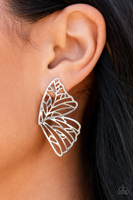 Butterfly Frills Silver Earrings