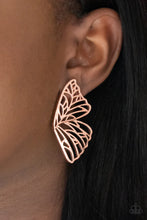 Load image into Gallery viewer, Butterfly Frills Copper Post Earrings