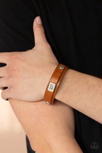 brown,leather,snaps,urban,Dont Quit Brown Urban Leather Snap Bracelet